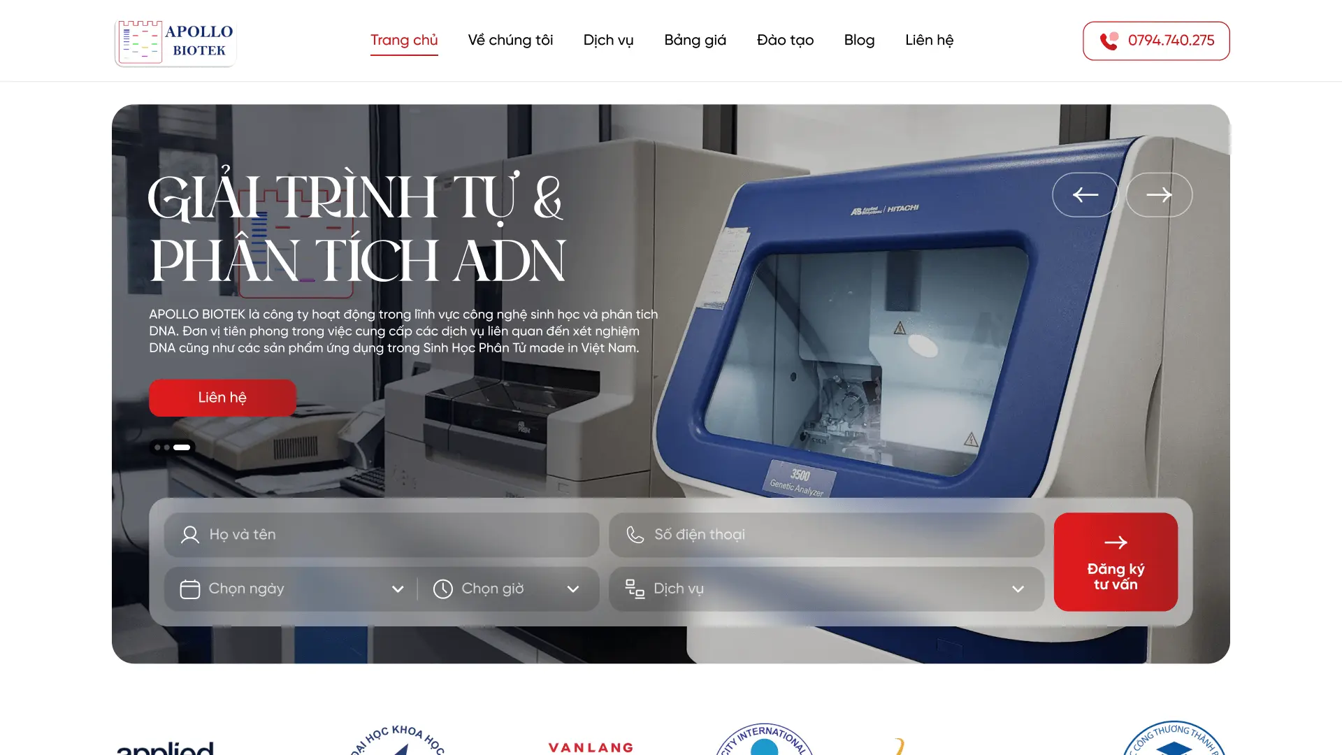 Dự án landing page Apollo Biotek