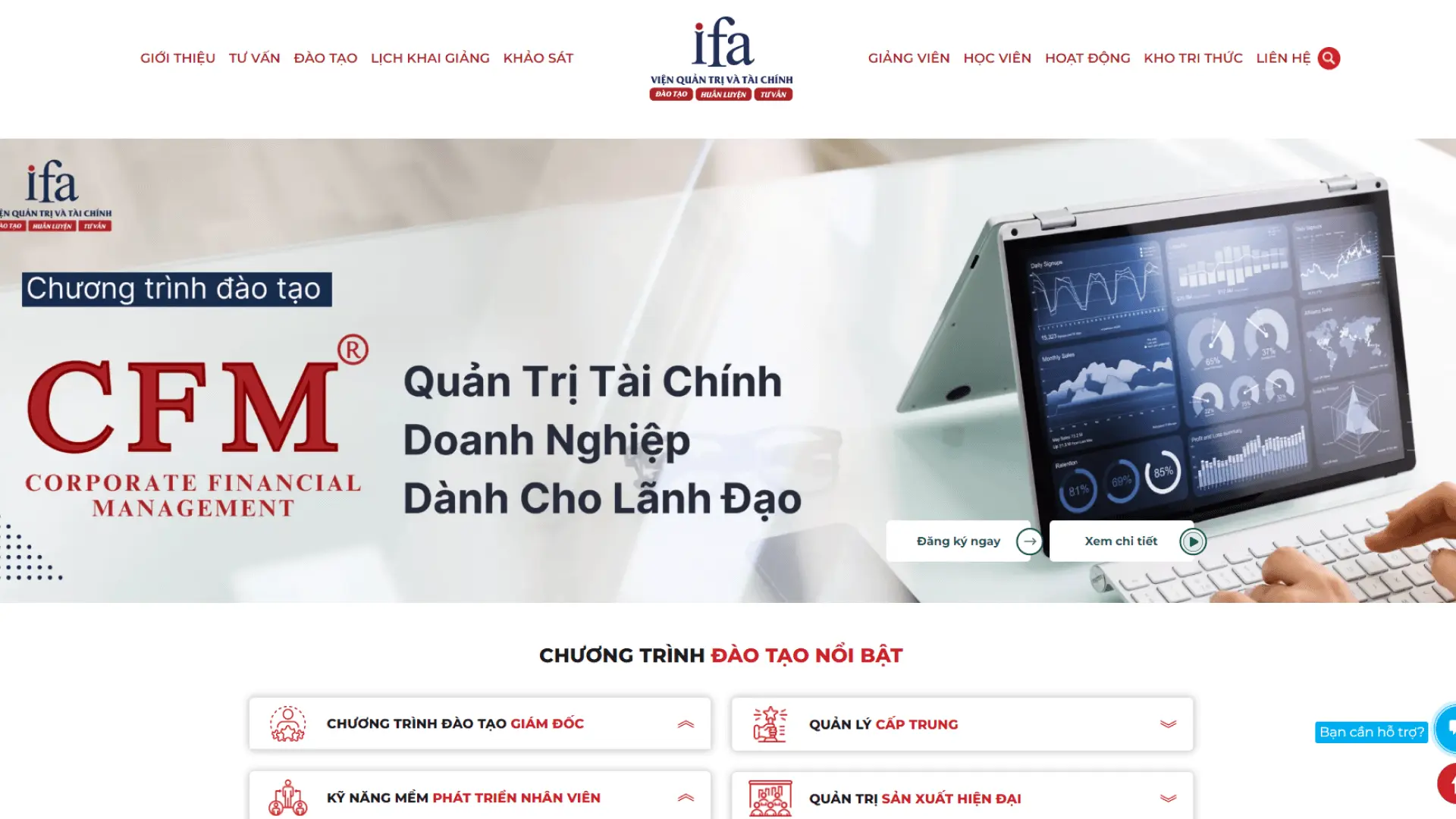 Dự án website học viện quản trị và tài chính IFA